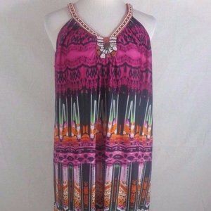 JOHN PAUL RICHARD Stretch Print Tank Shift Dress M